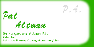 pal altman business card